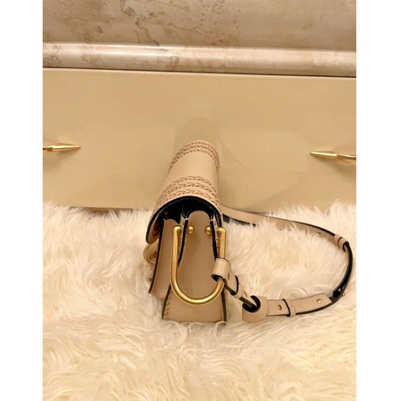 EUC CHLOE SMALL HUDSON PEARL BEIGE SHOULDER BAG TASSEL SMOOTH CALFSKIN PURSE Exc - Picture 13 of 16